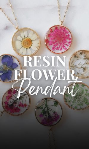 Resin flower pendants background with the same title